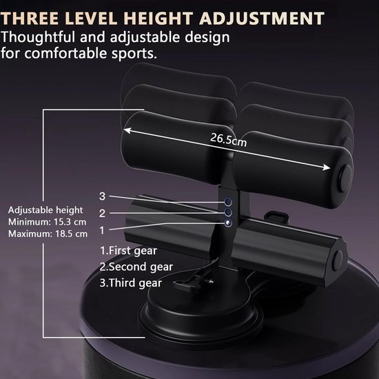 Unyqoos® Compacte en verstelbare draagbare sit-up bar met hoge stabiliteit