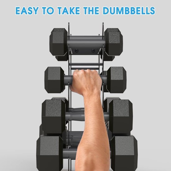 Unyqoos® Ruimtebesparende halterstandaard met meerdere lagen voor thuisfitness