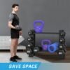 Unyqoos® Ruimtebesparende halterstandaard met meerdere lagen voor thuisfitness