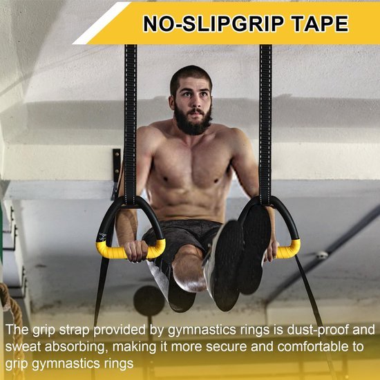 Unyqoos® Verstelbare fitnessringen met hoge draagkracht en antislip handlussen