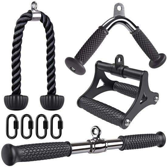 Unyqoos® Complete Kabelmachine Accessoires Set voor Thuisgym - Geschikt voor Diverse Fitnessoefeningen