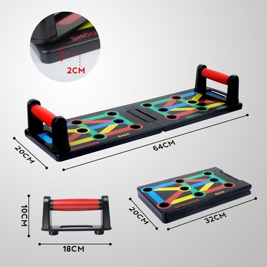 Unyqoos® Opvouwbaar push-upbord met ergonomische handgrepen voor veelzijdige training