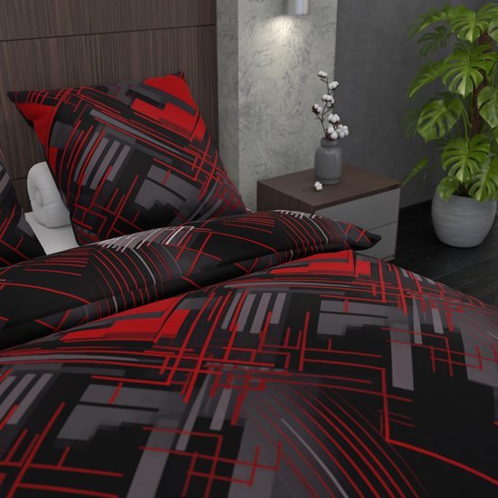 Unyqoos® Beddengoedset van Hoogwaardig Katoen met Geometrisch Design voor Elk Seizoen en Comfortabel Slapen