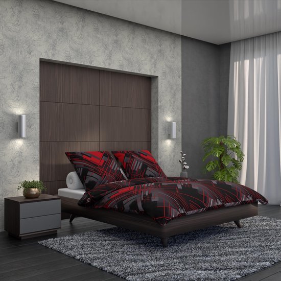 Unyqoos® Beddengoedset van Hoogwaardig Katoen met Geometrisch Design voor Elk Seizoen en Comfortabel Slapen