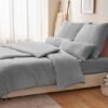 Unyqoos® Stijlvolle en Comfortabele Grijze Microvezel Dekbedovertrekset voor Alle Seizoenen