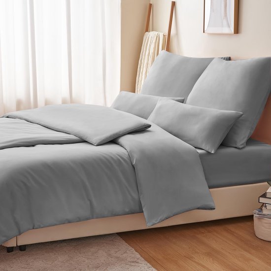 Unyqoos® Stijlvolle en Comfortabele Grijze Microvezel Dekbedovertrekset voor Alle Seizoenen