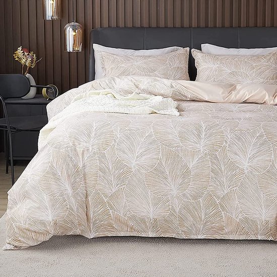 Unyqoos ® Tropisch geïnspireerd omkeerbaar beddengoedset met palmbladmotief voor een stijlvolle slaapkamer