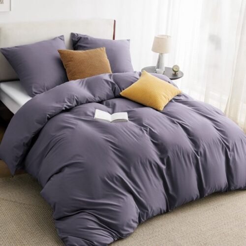 Unyqoos® Beddengoed Set van 3 Stuks in Grijs-Paars met