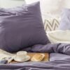 Unyqoos® Beddengoed Set van 3 Stuks in Grijs-Paars met