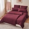 Unyqoos ® Bordeauxrood Luxe Beddengoedset met Ritssluiting en Ademend Microvezel Comfort