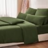 Unyqoos ® Zacht en Strijkvrij Microvezel Beddengoedset met Ritssluiting in Olijfgroen