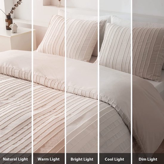 Unyqoos ® Elegant Bohemian Beige Dekbedovertrekset met Getufte Strepen en Omkeerbare Stijl