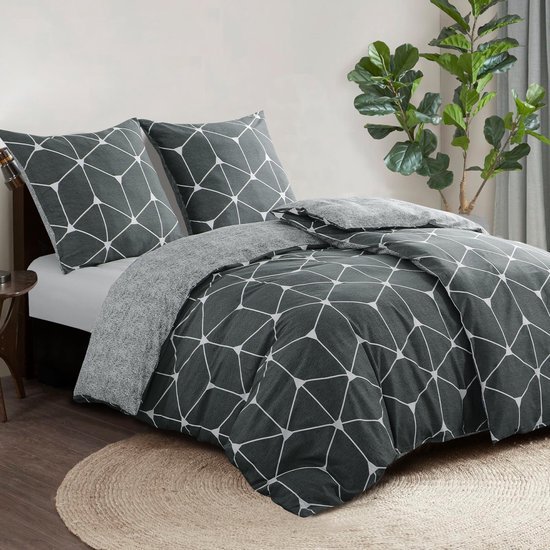 Unyqoos® Stijlvol en Comfortabel Katoenen Beddengoed met Geometrisch Patroon en Ritssluiting voor Elke Seizoen