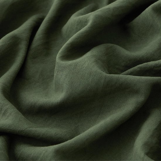Unyqoos® Buitengewoon Comfortabele 4-Delige Beddengoedset in Olijfgroen met Ritssluiting en Kussenslopen