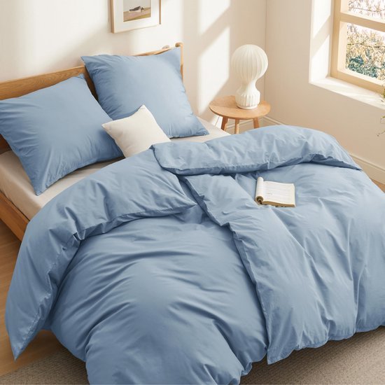 Unyqoos® Beddengoedset van 100% Katoen in Tijdloos Design met Ritssluiting en Praktische Bandjes