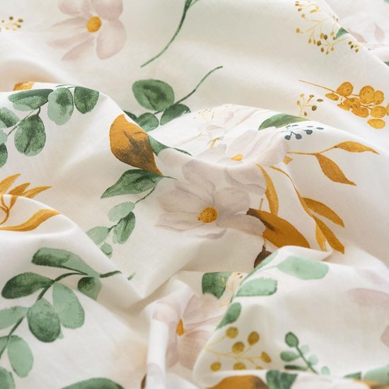 Unyqoos® Beddengoedset van 100% Katoen met Plantenpatroon en Ritssluiting voor Comfort en Stijl