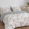 Unyqoos ® Beddengoedset van Zachte Microvezel met Bloemenpatroon voor Tweepersoonsbed