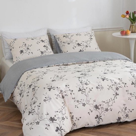 Unyqoos ® Beddengoedset van Zachte Microvezel met Bloemenpatroon voor Tweepersoonsbed