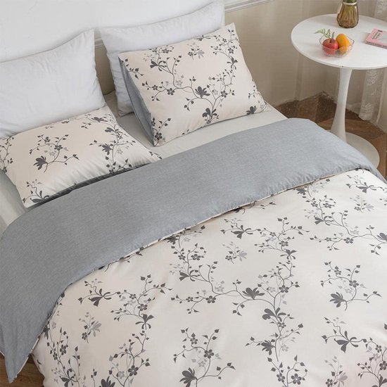 Unyqoos ® Beddengoedset van Zachte Microvezel met Bloemenpatroon voor Tweepersoonsbed