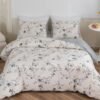 Unyqoos ® Beddengoedset van Zachte Microvezel met Bloemenpatroon voor Tweepersoonsbed