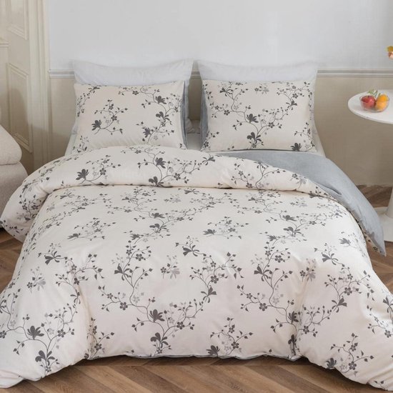 Unyqoos ® Beddengoedset van Zachte Microvezel met Bloemenpatroon voor Tweepersoonsbed