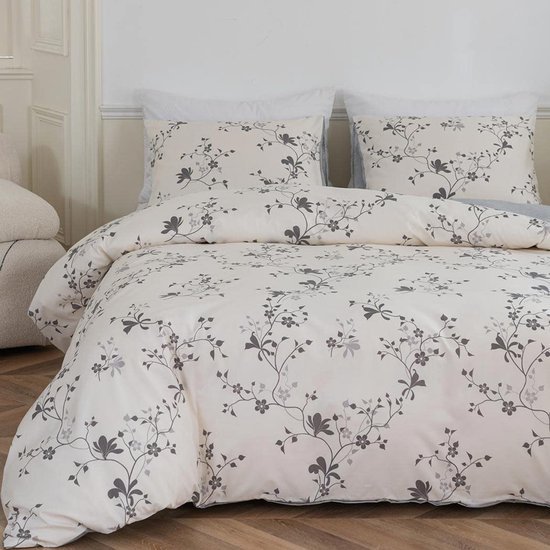 Unyqoos ® Beddengoedset van Zachte Microvezel met Bloemenpatroon voor Tweepersoonsbed