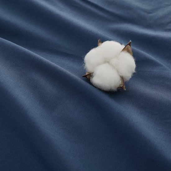 Unyqoos® Comfortabele en Ademend Katoenen Beddengoedset met Ritssluiting, Blauw, 135 x 200 cm, 4-delig