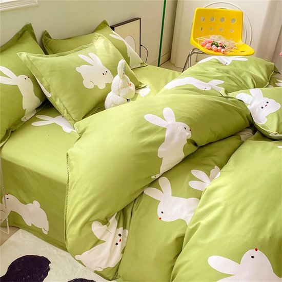 Unyqoos ® Charmant Kinderbeddengoed Set Met Haasjespatroon Voor Een Sprookjesachtige Slaapervaring