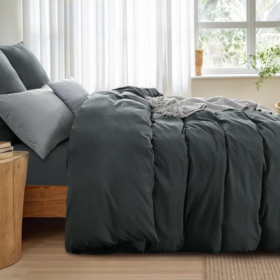 Unyqoos ® Beddengoedset van Zacht Katoen met Vierdelige Set voor Comfortabel Slapen