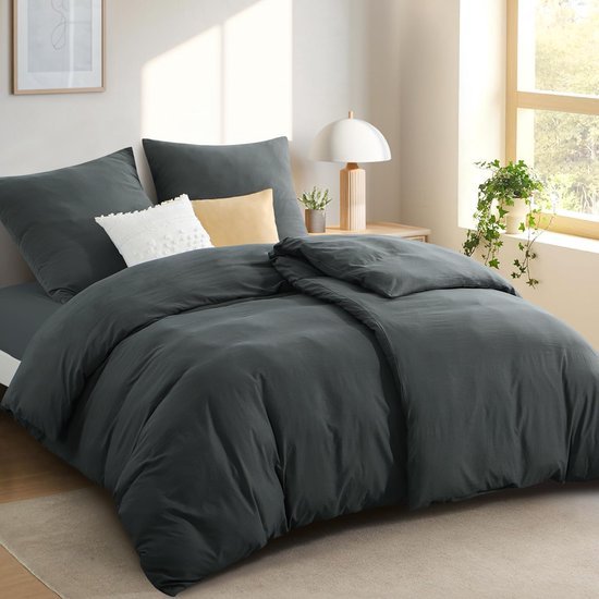 Unyqoos ® Beddengoedset van Zacht Katoen met Vierdelige Set voor Comfortabel Slapen