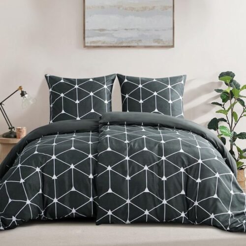 Unyqoos® Beddengoed Set van Zacht Microvezel met Dubbelzijdige Kleurencombinatie voor Comfort