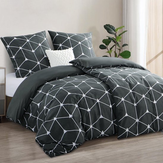 Unyqoos® Beddengoed Set van Zacht Microvezel met Dubbelzijdige Kleurencombinatie voor Comfort