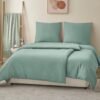 Unyqoos® Beddengoed Set van Microvezel in Saliegroen met Strijkvrije Eigenschappen voor Luxe Comfort