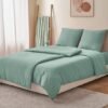 Unyqoos® Beddengoed Set van Microvezel in Saliegroen met Strijkvrije Eigenschappen voor Luxe Comfort