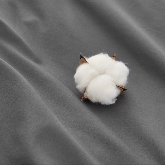 Unyqoos ® Luxueuze 4-Delige Beddengoedset van Hoogwaardig Katoen met Ritssluiting in Antraciet