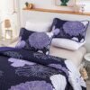 Unyqoos ® Luxueuze Paarse Bloemen Sprei Set voor Tweepersoonsbed met Zachte Microvezel en Kussenslopen