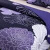 Unyqoos ® Luxueuze Paarse Bloemen Sprei Set voor Tweepersoonsbed met Zachte Microvezel en Kussenslopen