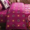 Unyqoos ® Stijlvolle Bohemian Dekbedovertrekset met Mandala-Patroon en Ritssluiting in Kleurrijke Fuchsia en Turkoois