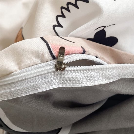 Unyqoos ® Charmant Omkeerbaar Dekbedovertrek met Dierenmotief voor Kinderen - Teckel Hondenthema - Microvezel