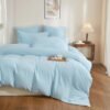 Unyqoos ® Comfortabel en Luxe Dubbel Laag Beddengoed in Zacht Blauw voor Optimaal Slaapcomfort