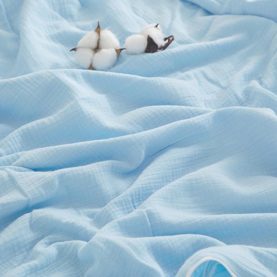 Unyqoos ® Comfortabel en Luxe Dubbel Laag Beddengoed in Zacht Blauw voor Optimaal Slaapcomfort