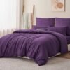 Unyqoos® Luxe 3-delig violet beddengoed set met ademende microvezel stof