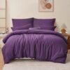 Unyqoos® Luxe 3-delig violet beddengoed set met ademende microvezel stof