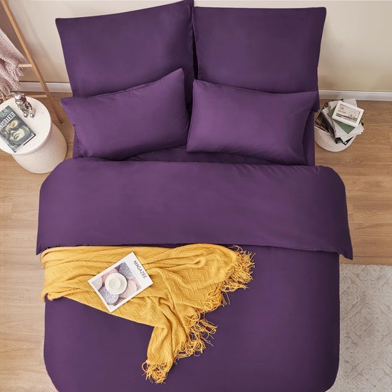 Unyqoos® Luxe 3-delig violet beddengoed set met ademende microvezel stof