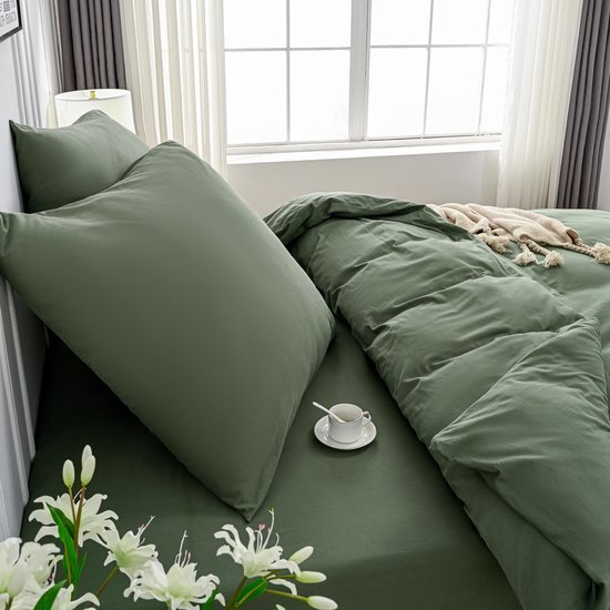 Unyqoos ® Bovendien Zachte 4-Delige Beddengoedset van Hoogwaardig Katoen met Praktische Ritssluiting