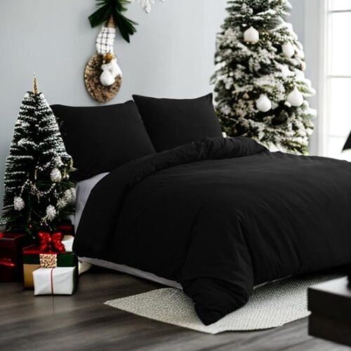 550x550-11078.jpg Unyqoos® Zacht en comfortabel beddengoedset met kussenslopen in elegant zwart
