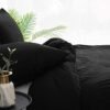 Unyqoos® Zacht en comfortabel beddengoedset met kussenslopen in elegant zwart