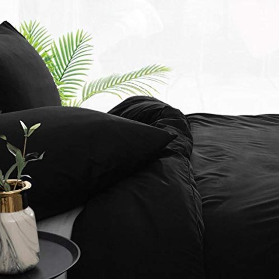 Unyqoos® Zacht en comfortabel beddengoedset met kussenslopen in elegant zwart