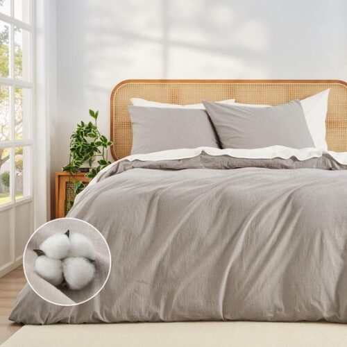 Unyqoos® Beddengoedset van 200 x 200 cm met linnenstructuur voor ultiem comfort en stijl