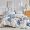 Unyqoos® Tropische beddengoedset met palmbladpatroon en microvezel stof 200 x 200